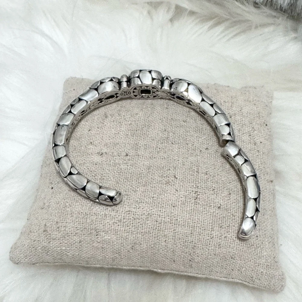 John Hardy Citrine Gemstone Kali Pebble Kick Cuff Bracelet .925
